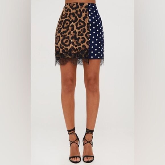 Wildly Chic: Pretty Little Things Mixed Print Skirt - Picture 4 of 6